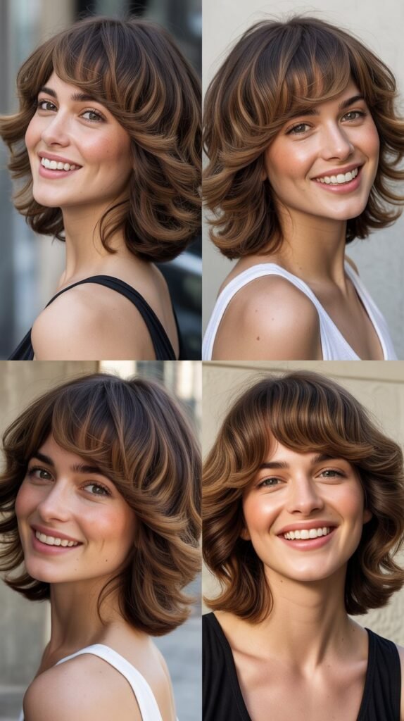 Volumized Long Bob with Lifted Bangs