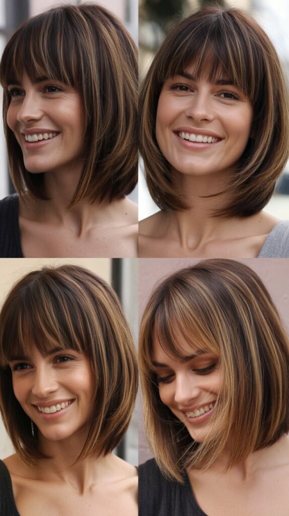 Inverted Long Bob With Full Bangs