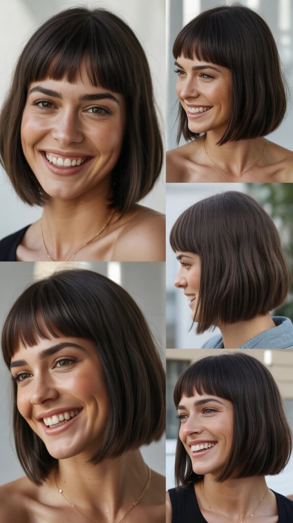 Sleek Long Bob with Micro Bangs