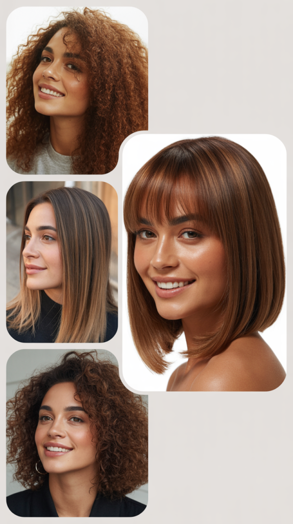 Asymmetrical Long Bob With Curtain Bangs