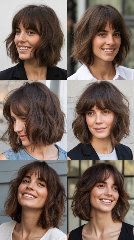 Shaggy Long Bob With Layered Bangs