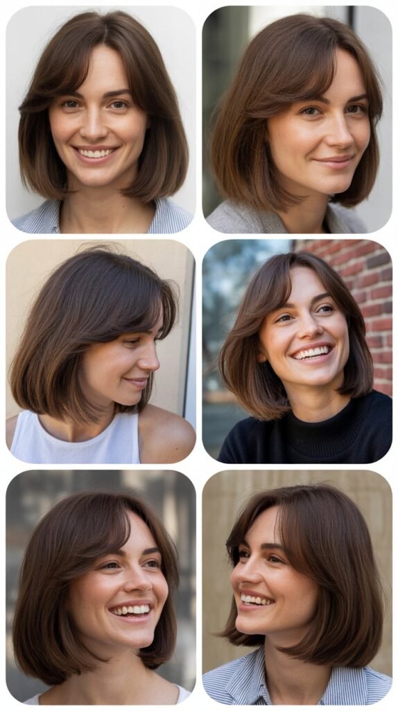 Long Bob With Side-Swept Baby Bangs