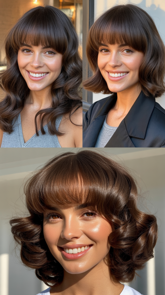  Thick Full Bangs With Glossy Finish