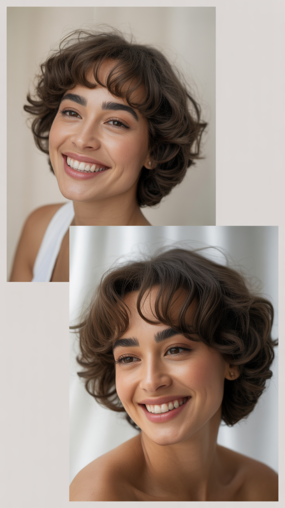 Baby Bangs with Face-Framing Tendrils