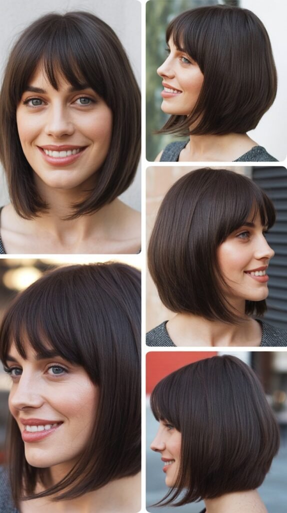 Long Bob With Asymmetrical Bangs
