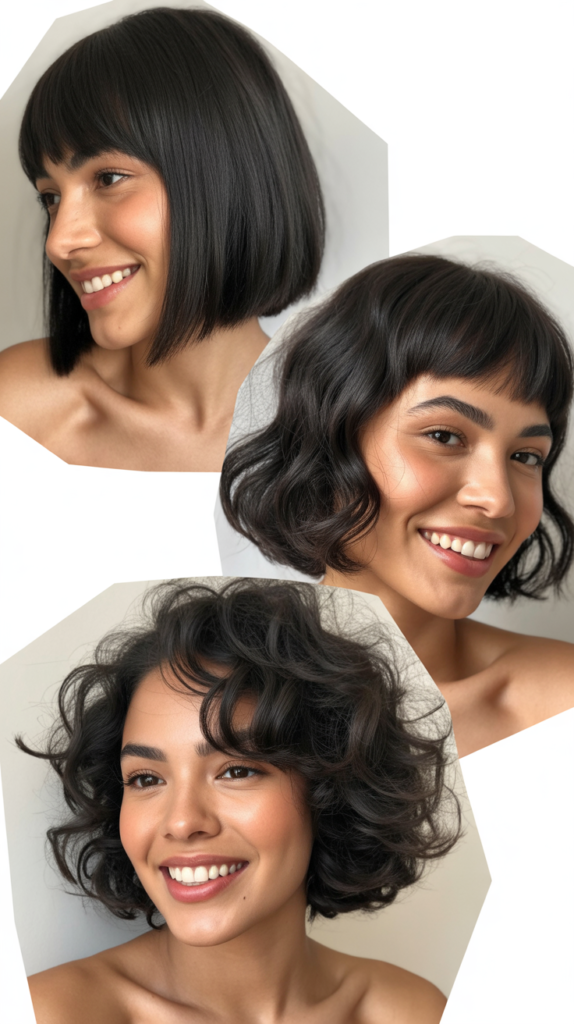 Long Bob with Thick Side Bangs and Internal Texture
