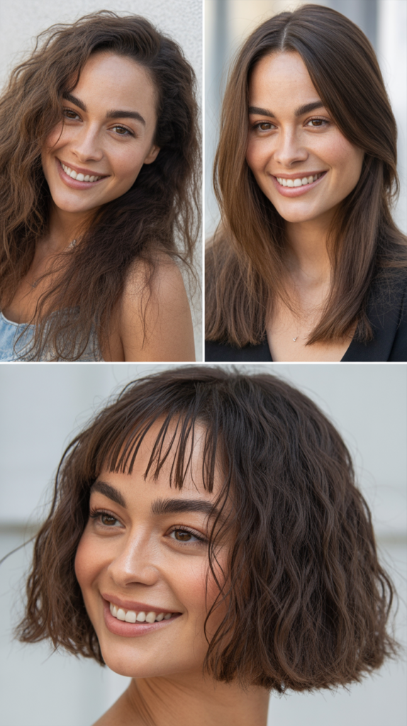 Piecey Curtain Bangs with Razor-Cut Layers