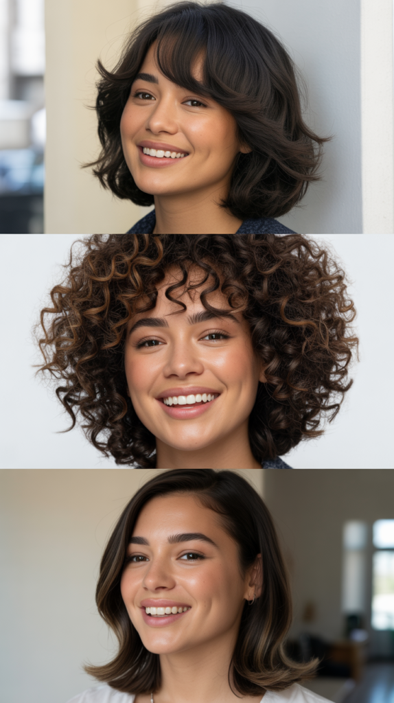 Layered Long Bob with Curtain-Style Side Bangs