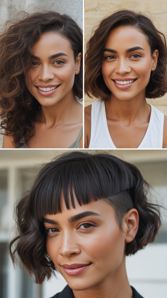 Asymmetric Fringe with Razor-Cut Edges