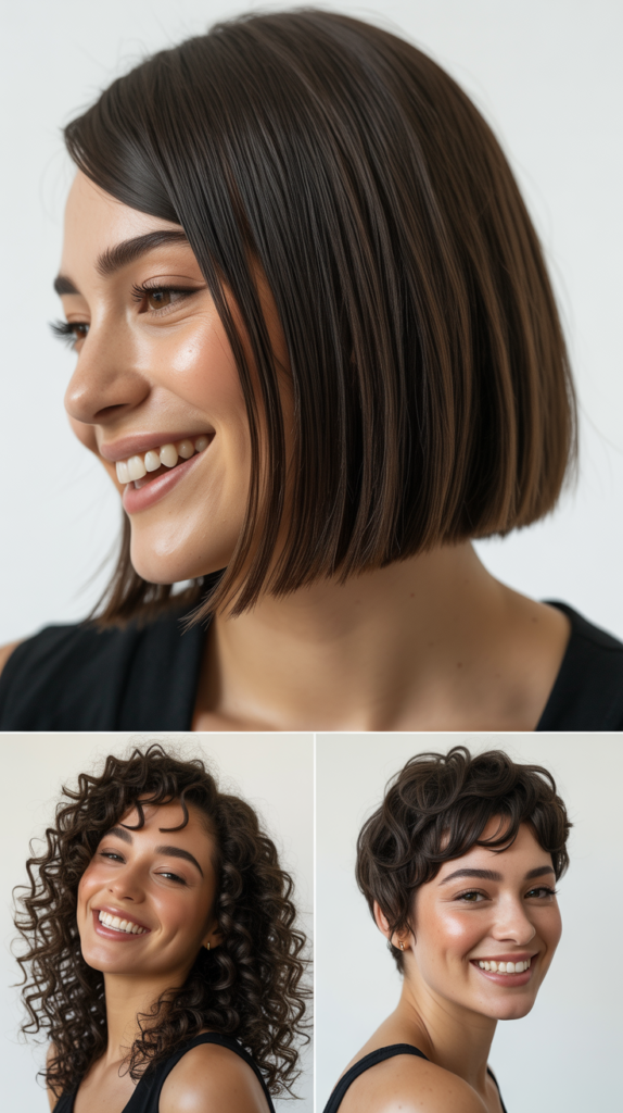 Inverted Long Bob with Stacked Back and Side Bangs