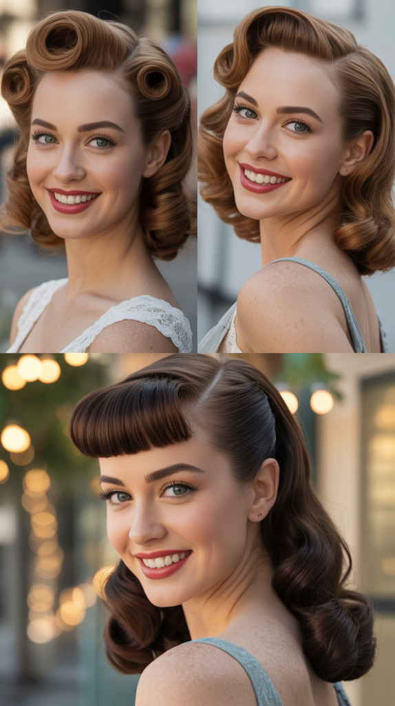  Pin-Up Style Bangs With Vintage Waves