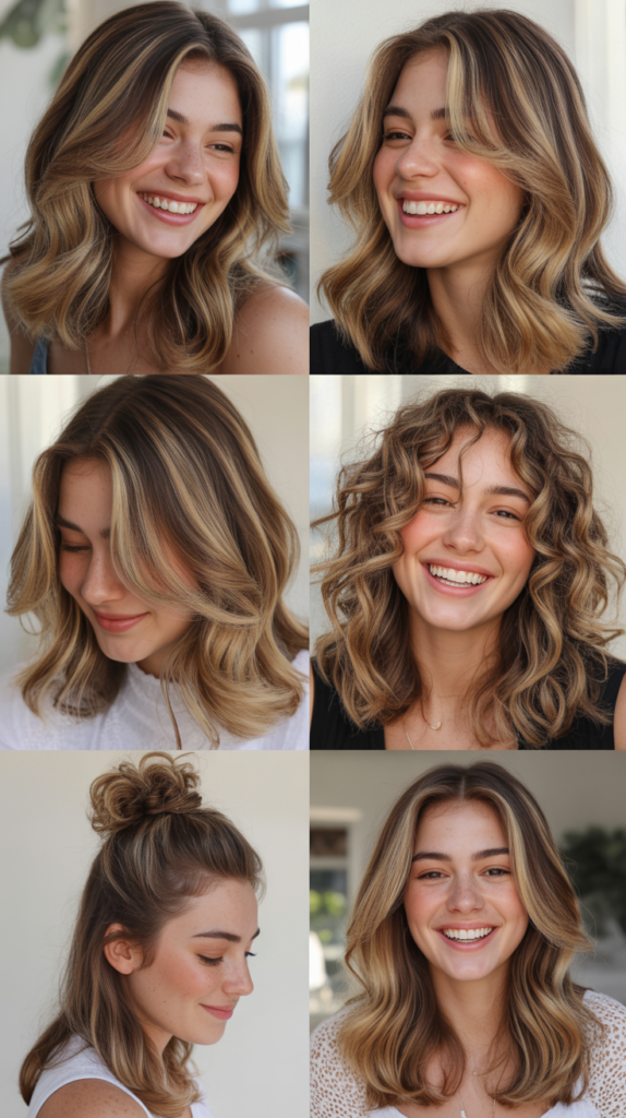 Almond Blonde Rooted Highlights