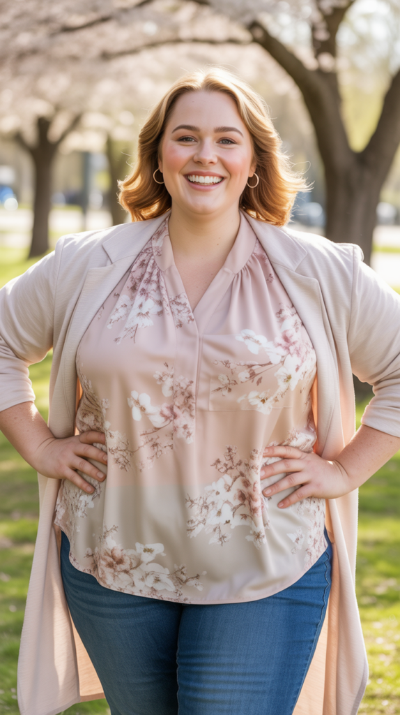 Camera Ready Spring Family Photo Outfits for Plus Size Moms