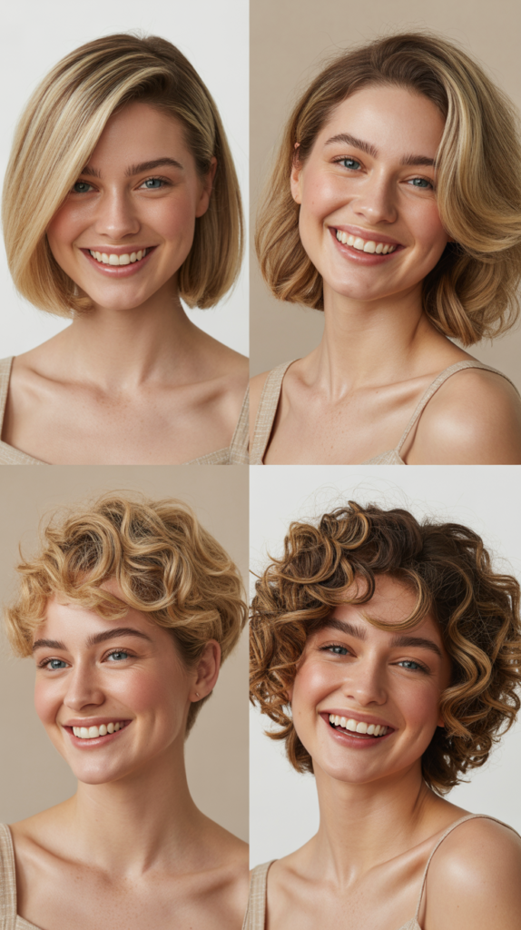 Blonde Layered Bob with Side Part
