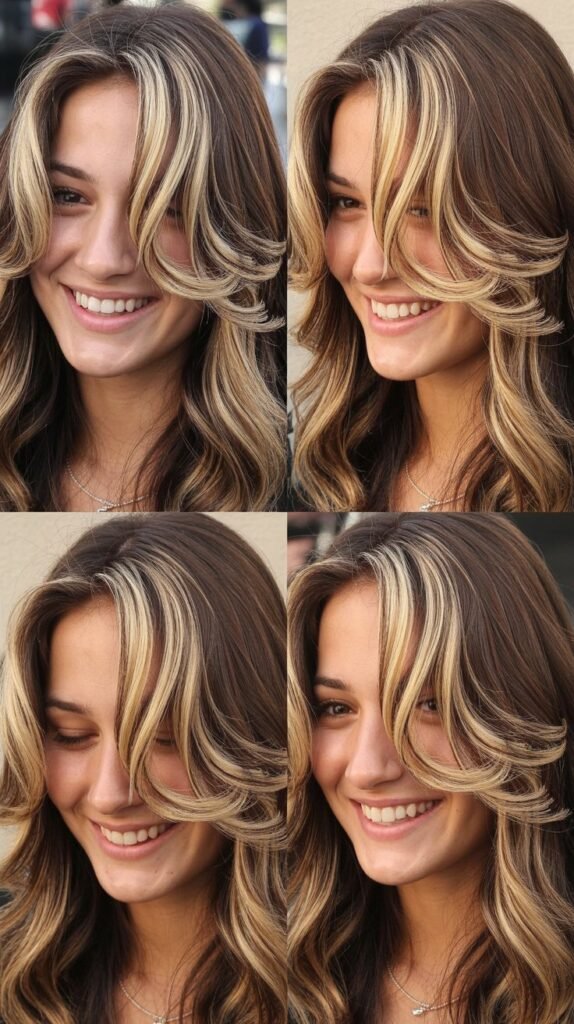  Blonde Money Pieces on Brunette Hair