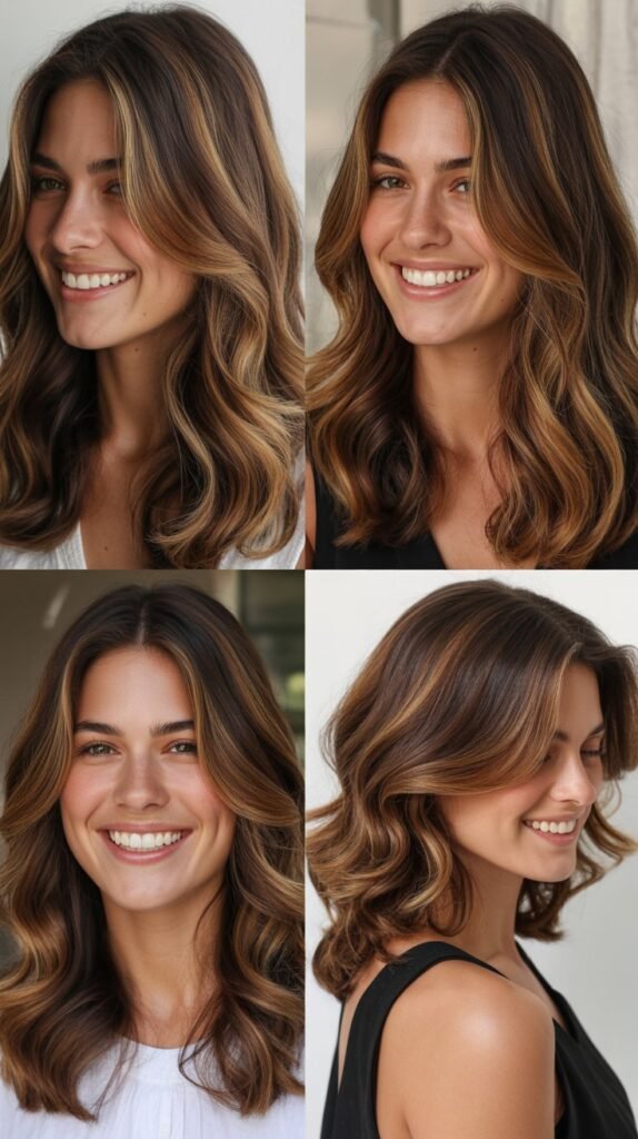 Caramel Highlights on Medium Brown Hair