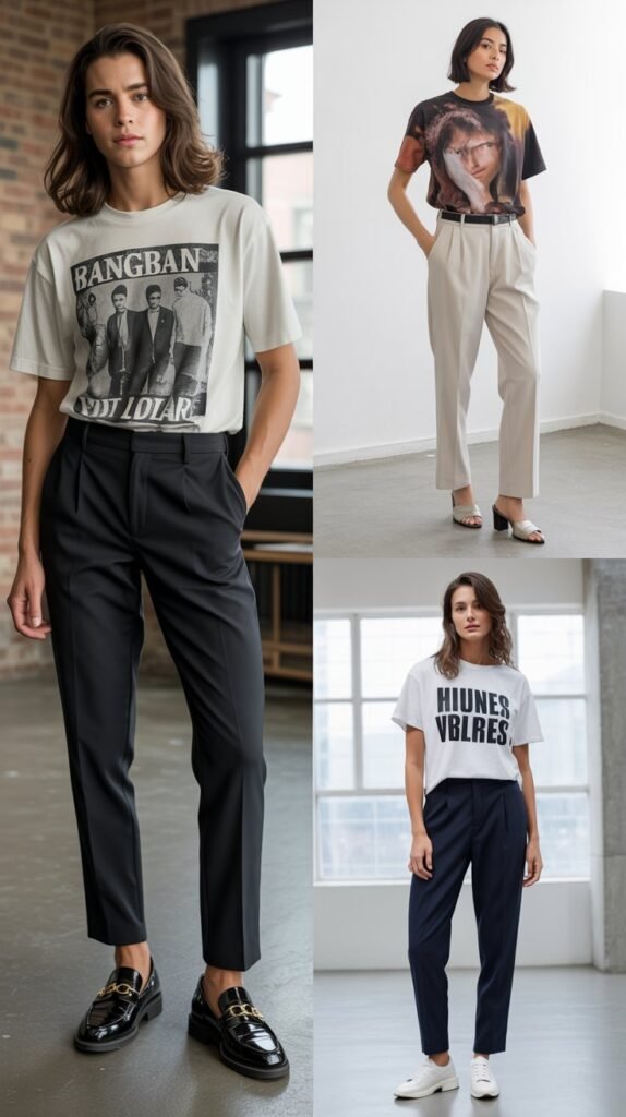 Graphic Tee with Trousers