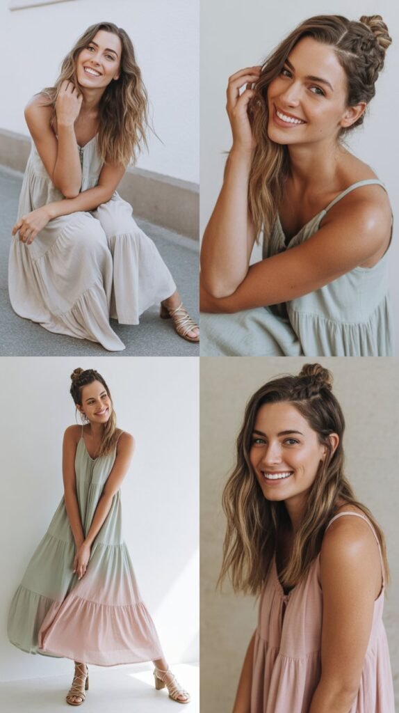 Tiered Maxi Dress with Sandals