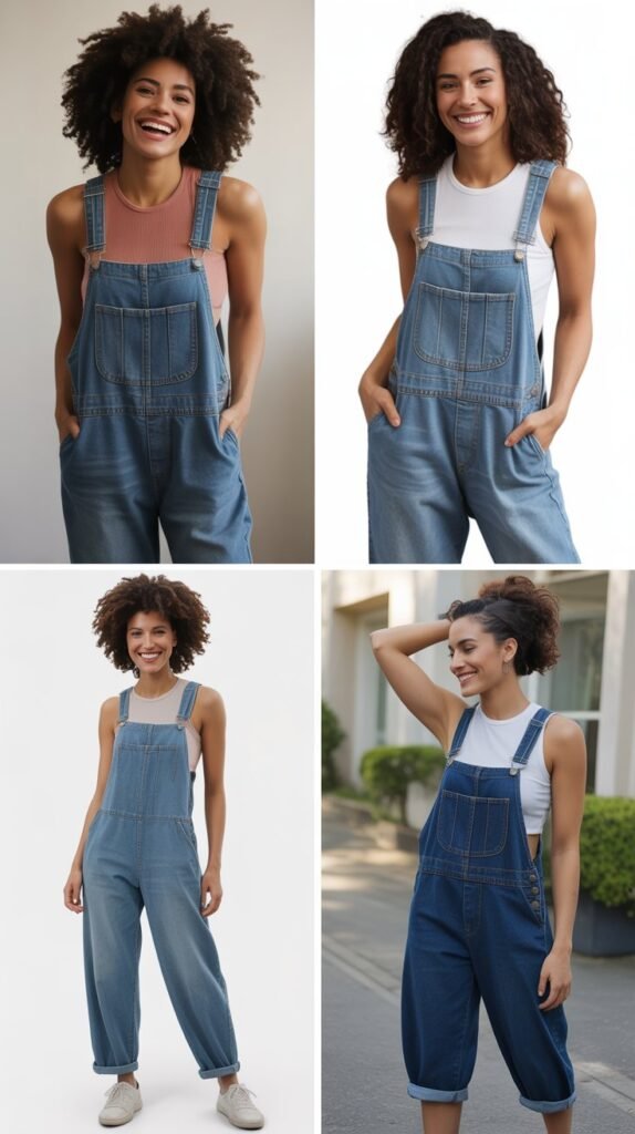 Baggy Overalls with Fitted Tank