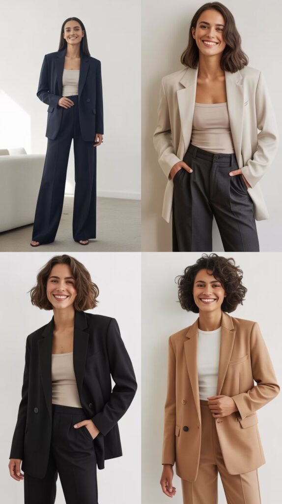 The Classic Blazer and Tailored Trousers Combination