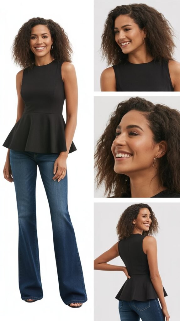  Peplum Top with Bootcut Jeans