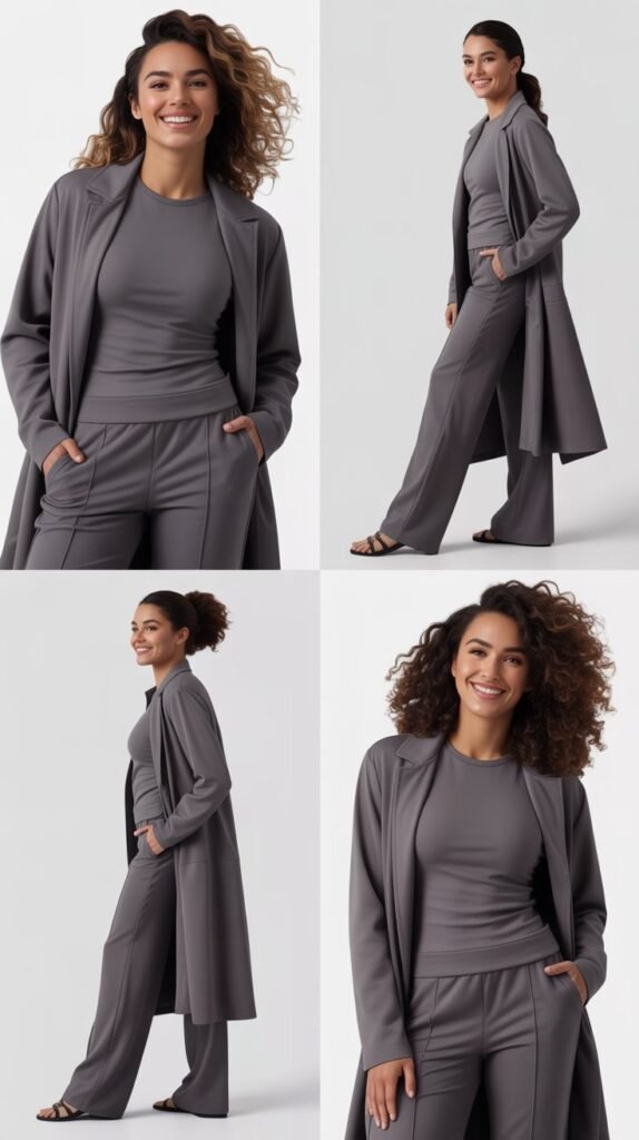 Monochromatic Tracksuit with Long Coat