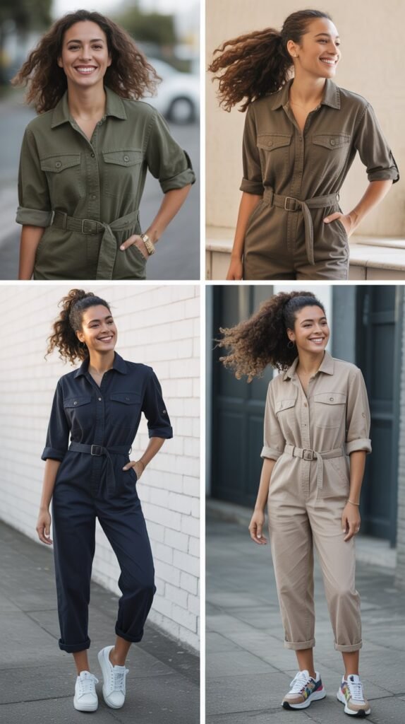  Utility Jumpsuits with Sneakers