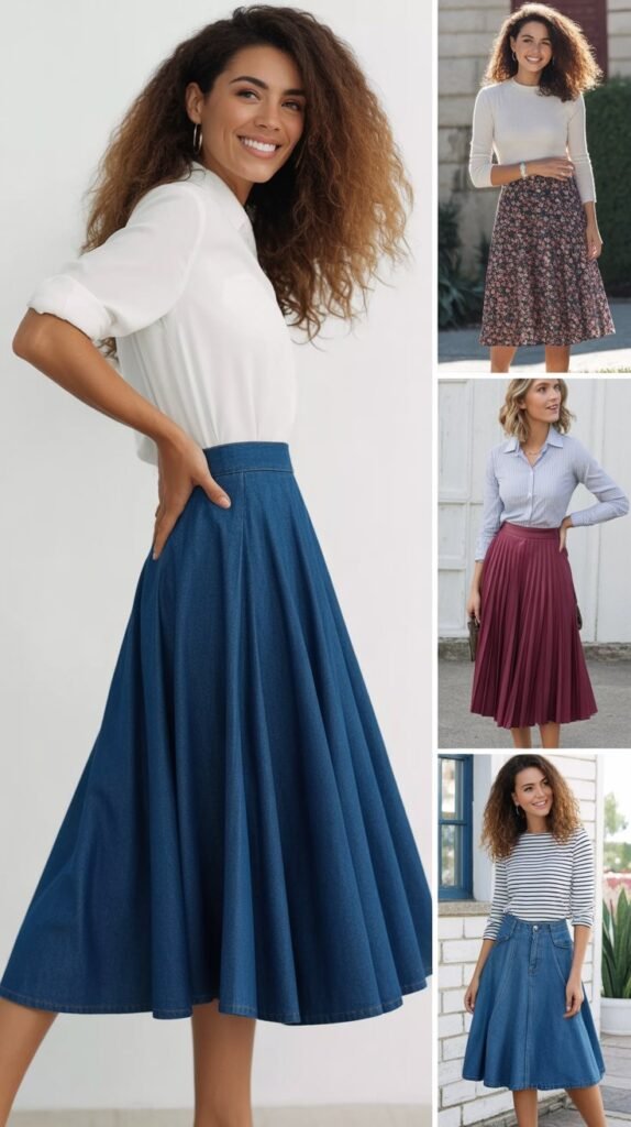 A-Line Midi Skirt Ensemble