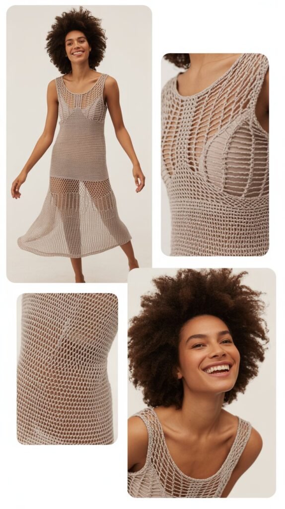 Crochet or Mesh Overlay Dress