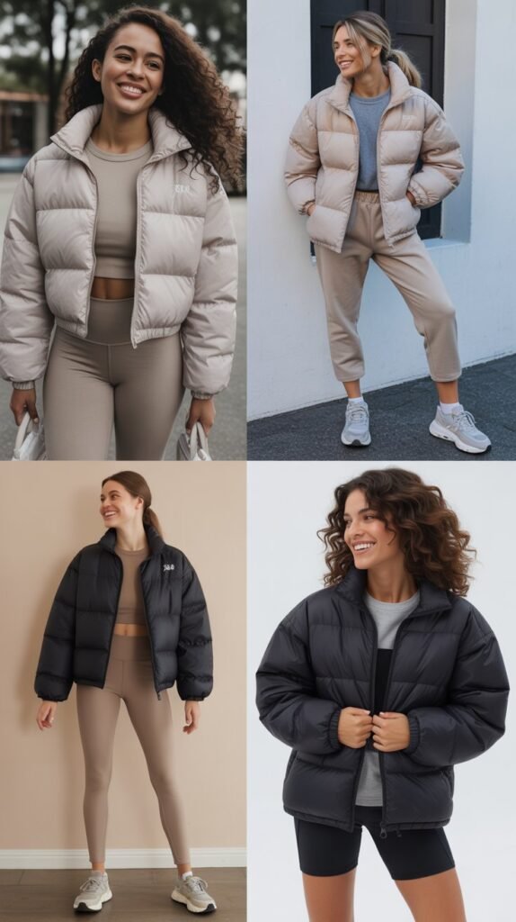 Puffer Jacket with Athleisure Wear