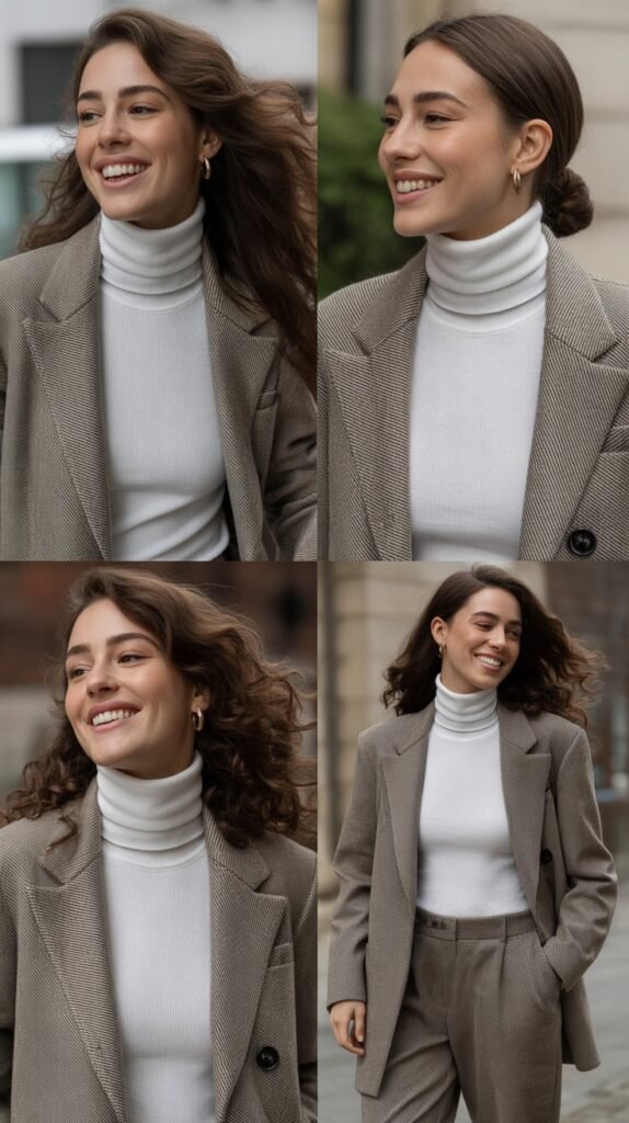 Turtleneck with Blazer and Trousers