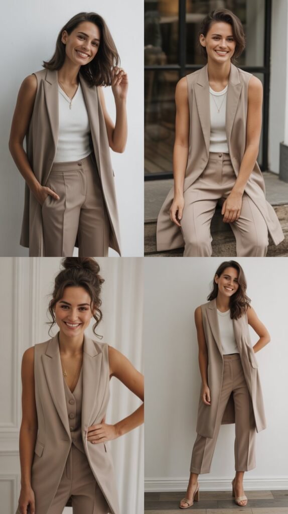  Longline Vest and Cigarette Pants