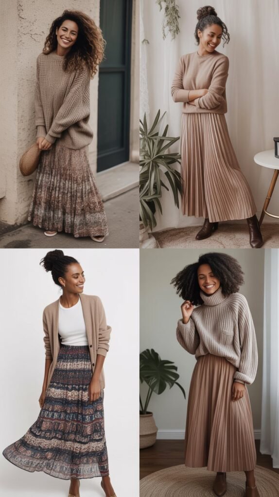  Maxi Skirt with Sweater