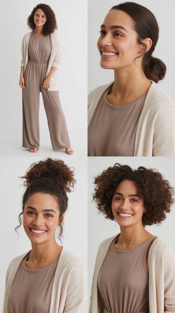 Jersey Jumpsuit with Cardigan