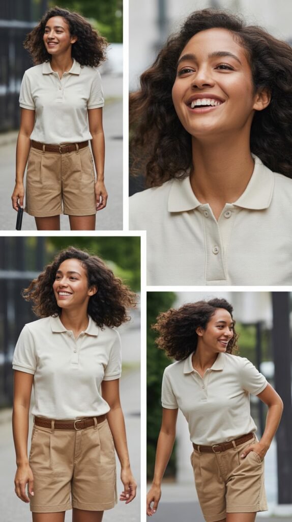  Polo Shirt and Khaki Shorts