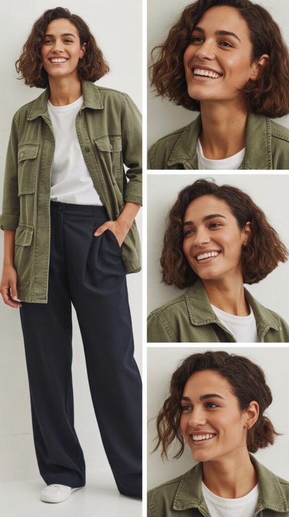 Utility Jacket with T-Shirt and Trousers