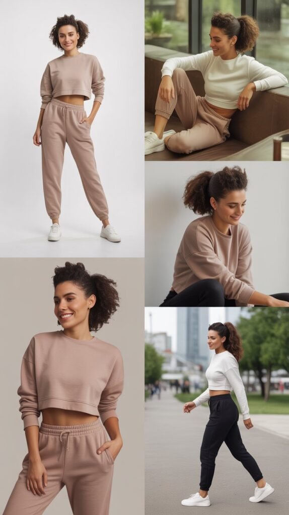 Joggers with Cropped Sweatshirt