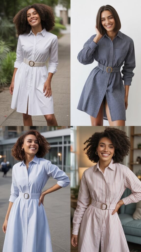 Shirt Dress with Waist Belt