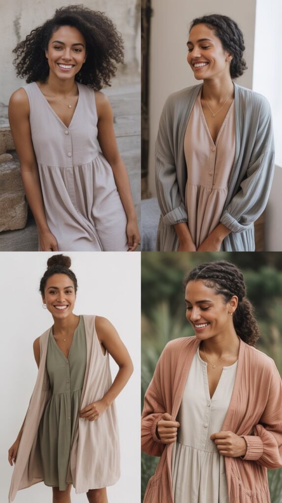 Sleeveless Dress with Duster Cardigan