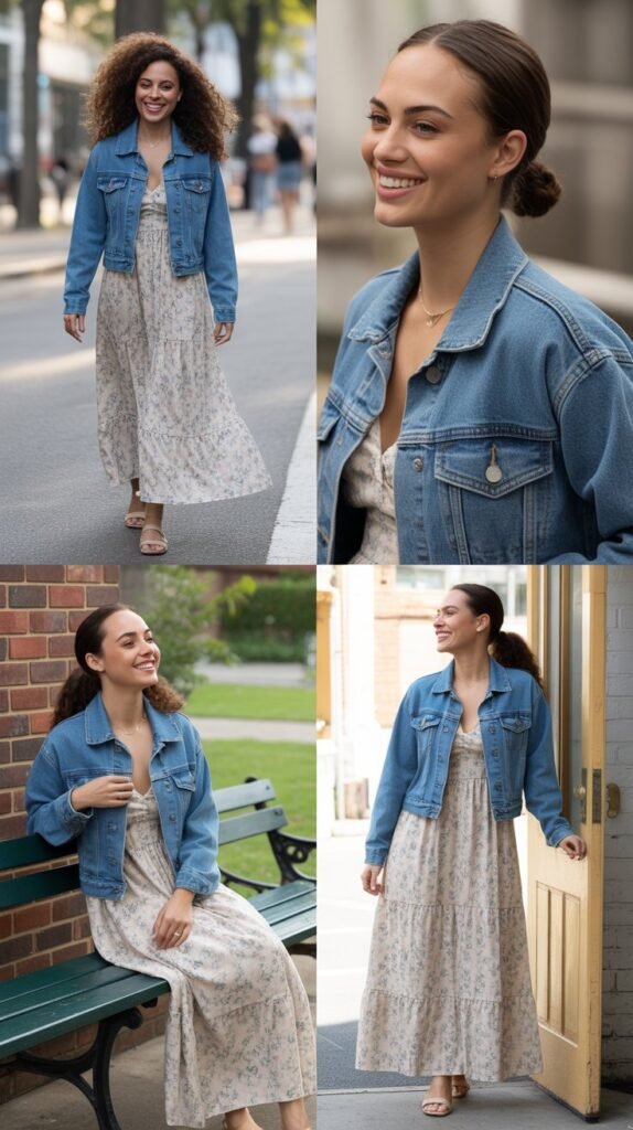Maxi Dress with a Denim Jacket