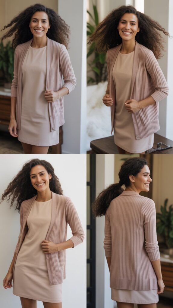  Shift Dress with Coordinating Cardigan