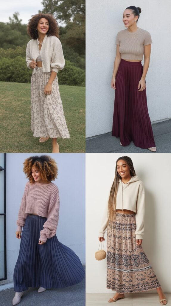  Maxi Skirt with Cropped Sweater