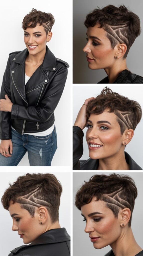 The Edgy Undercut Pixie with Leather Accents