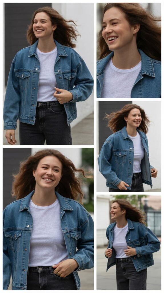 Denim Jacket and Basic Tee Combo