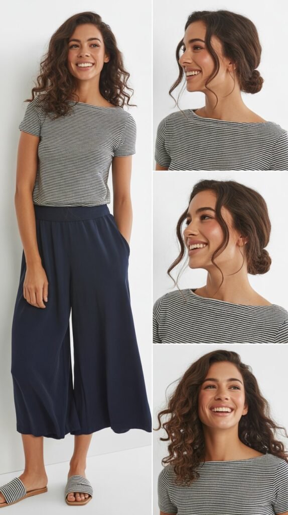 Striped Top with Culottes