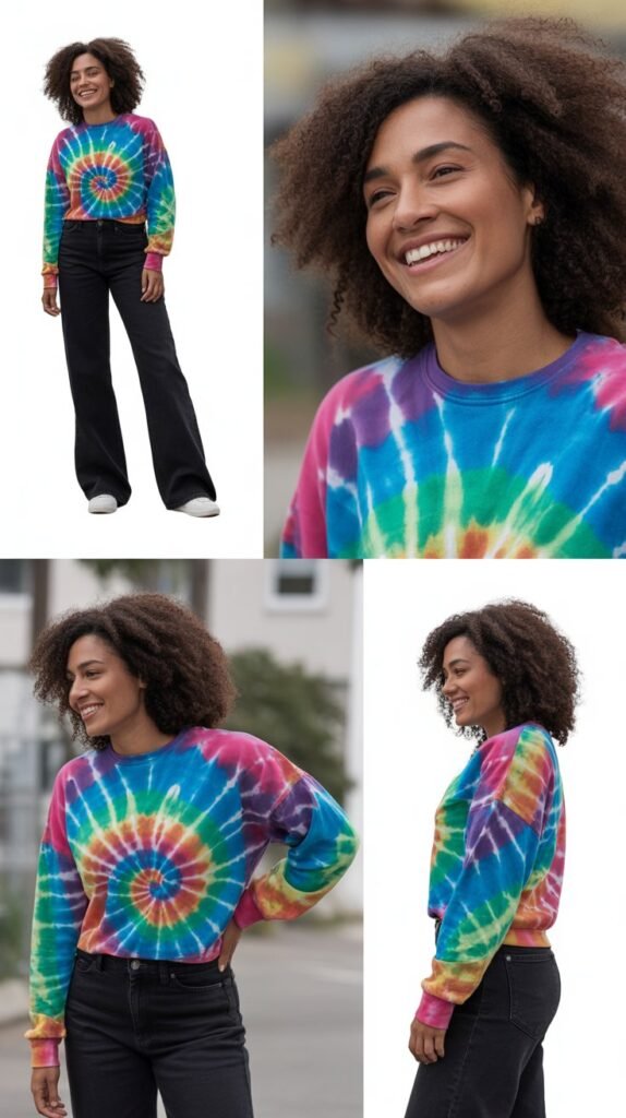 Tie-Dye Sweatshirt with Black Jeans