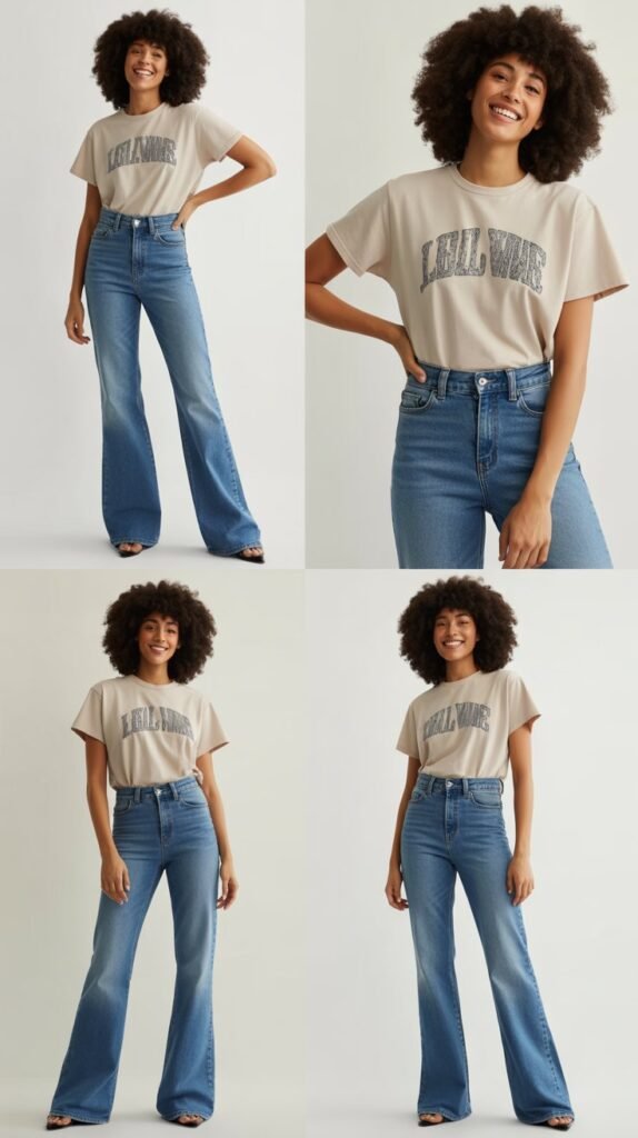 High-Rise Bootcut With Tucked Graphic Tee