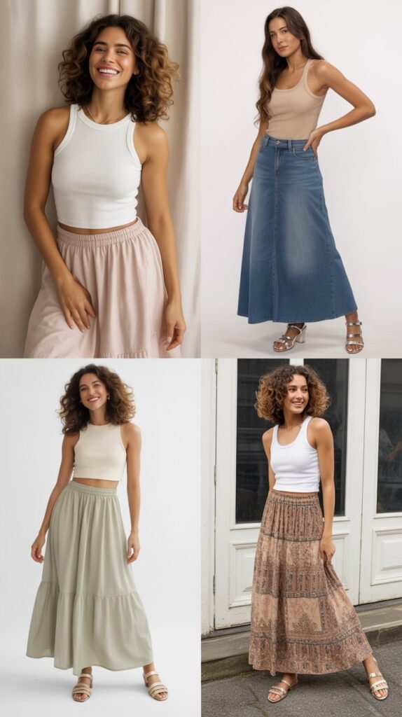 Maxi Skirt with Fitted Top