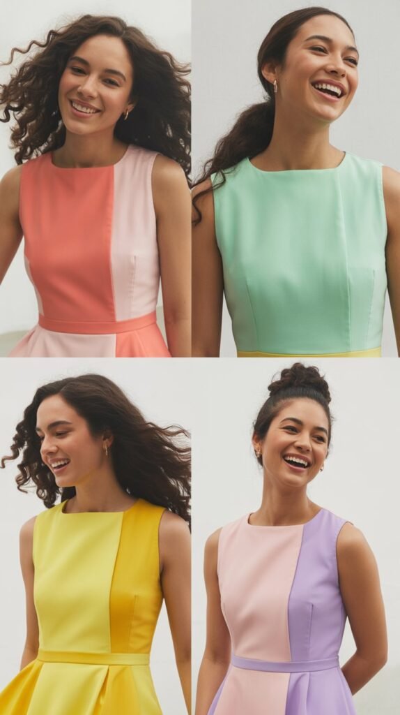 Colorblock Dress in Spring Hues
