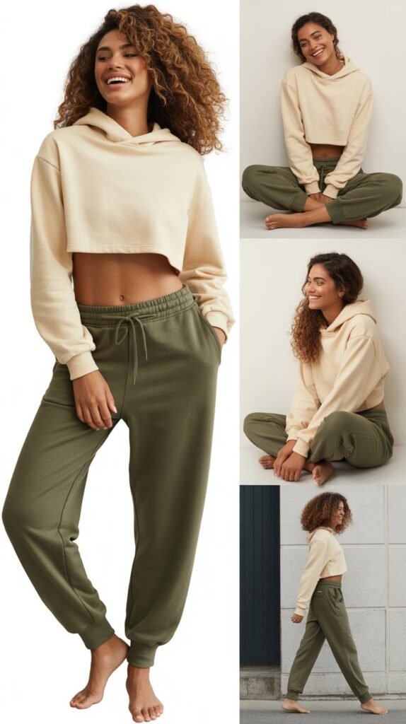 Joggers with Cropped Sweatshirt